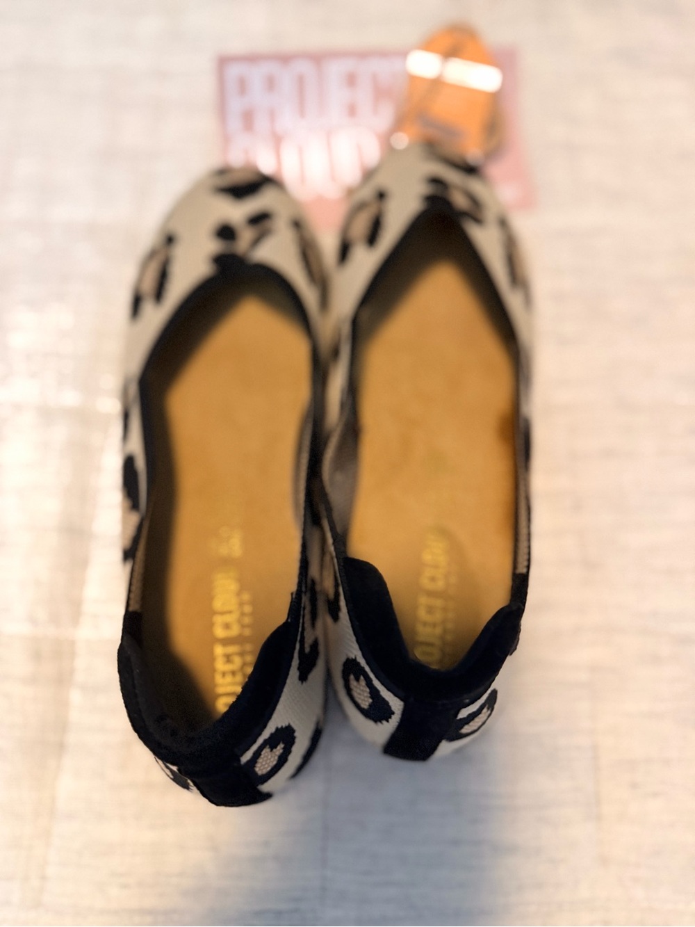 Women’s' Beige and Black Leopard Ballet Flats